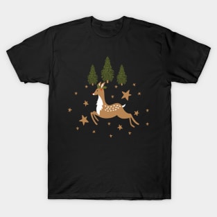 Rudolph with stars and trees T-Shirt